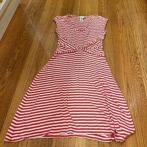 Max Studio Red and White Striped Top